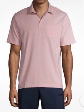 George Pink Short-Sleeve Polo Shirt with Chest Pocket